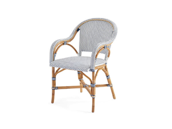 Venice Armchair White-Navy Blue