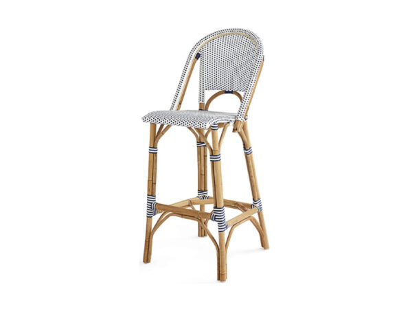 Venice Barstool H76 White-Navy Blue