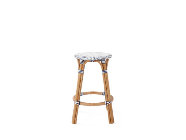 Venice Barstool Without Back H66 White-Navy Blue
